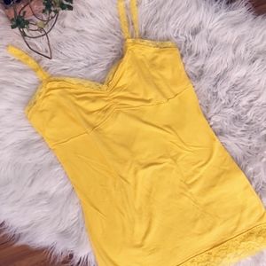 Yellow lace tank top